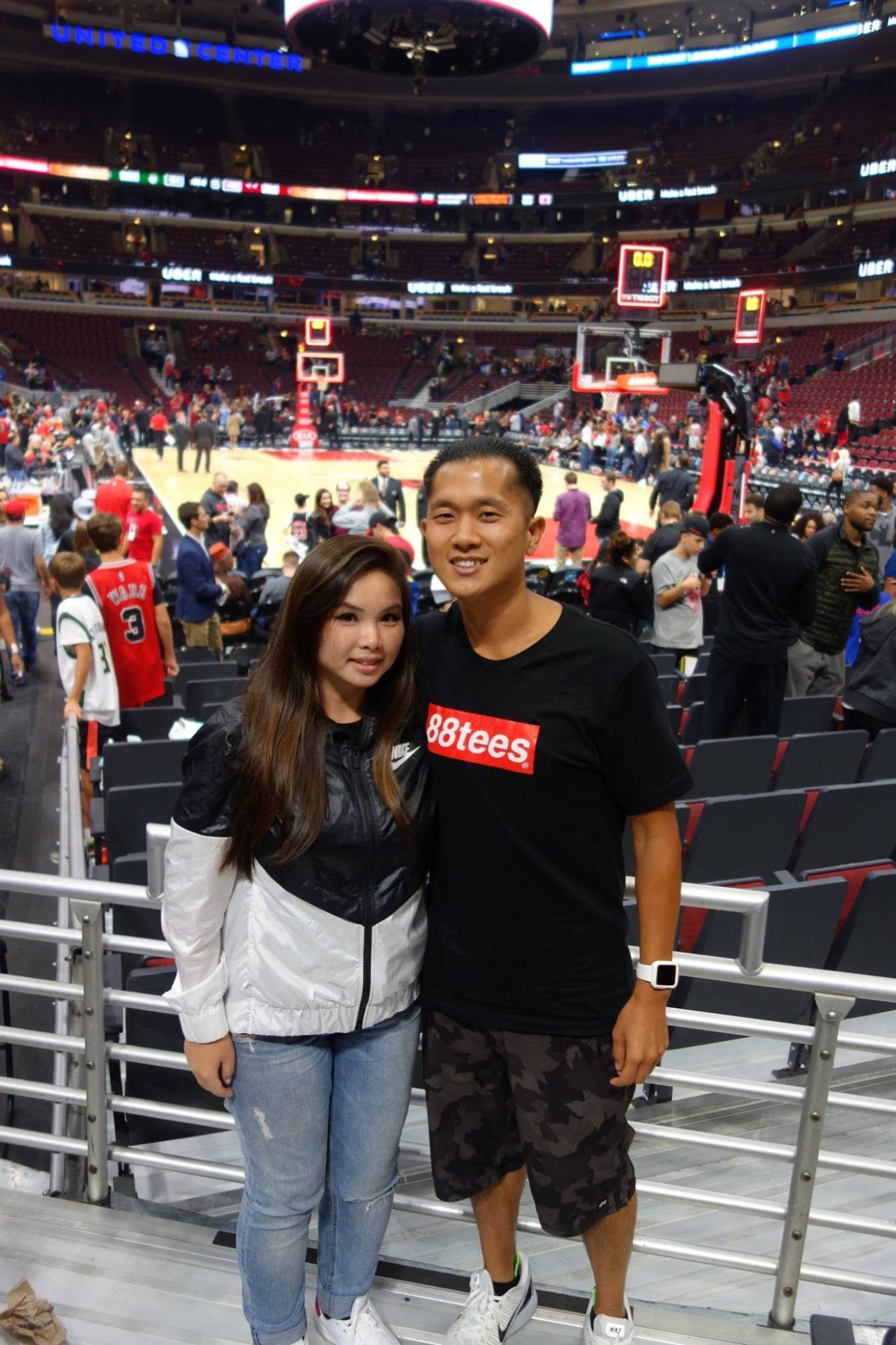 Peter and Lisa at United Center, home of the Chicago Bulls