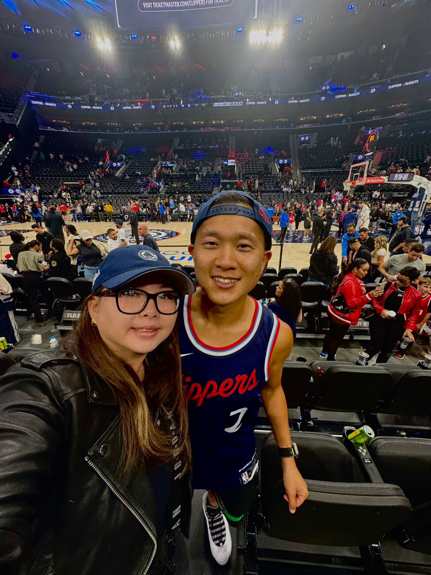 Peter and Lisa at Intuit Dome, home of the LA Clippers