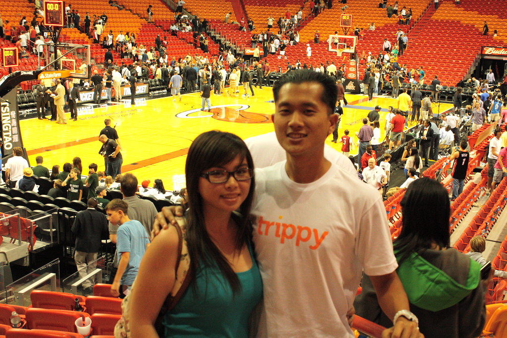 Peter and Lisa at Kaseya Center, home of the Miami Heat