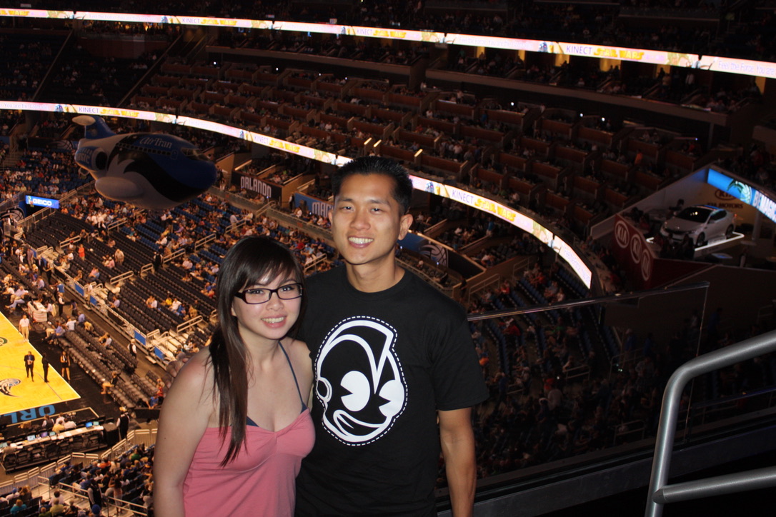 Peter and Lisa at Kia Center, home of the Orlando Magic