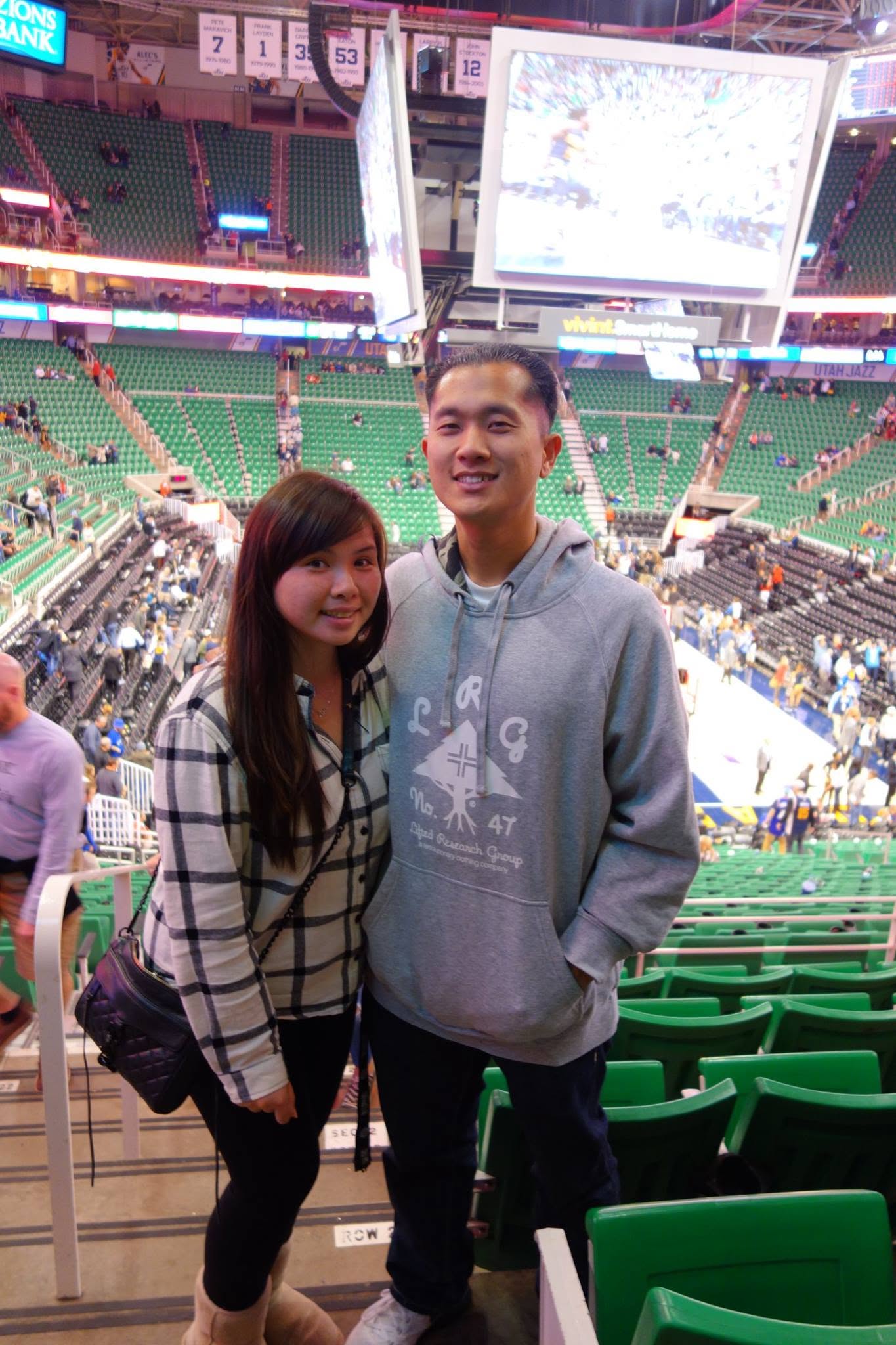 Peter and Lisa at Delta Center, home of the Utah Jazz