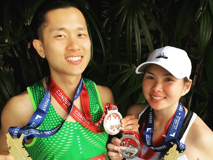 Peter and Lisa at the Los Angeles Marathon