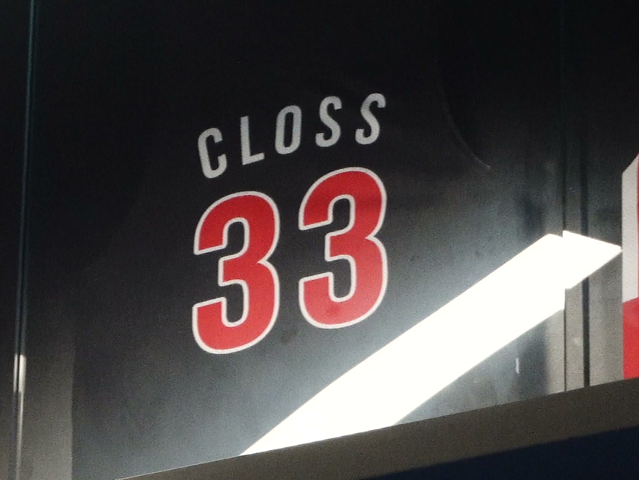 Close-up of the Closs name and number 33 on the Keith Closs jersey at Intuit Dome